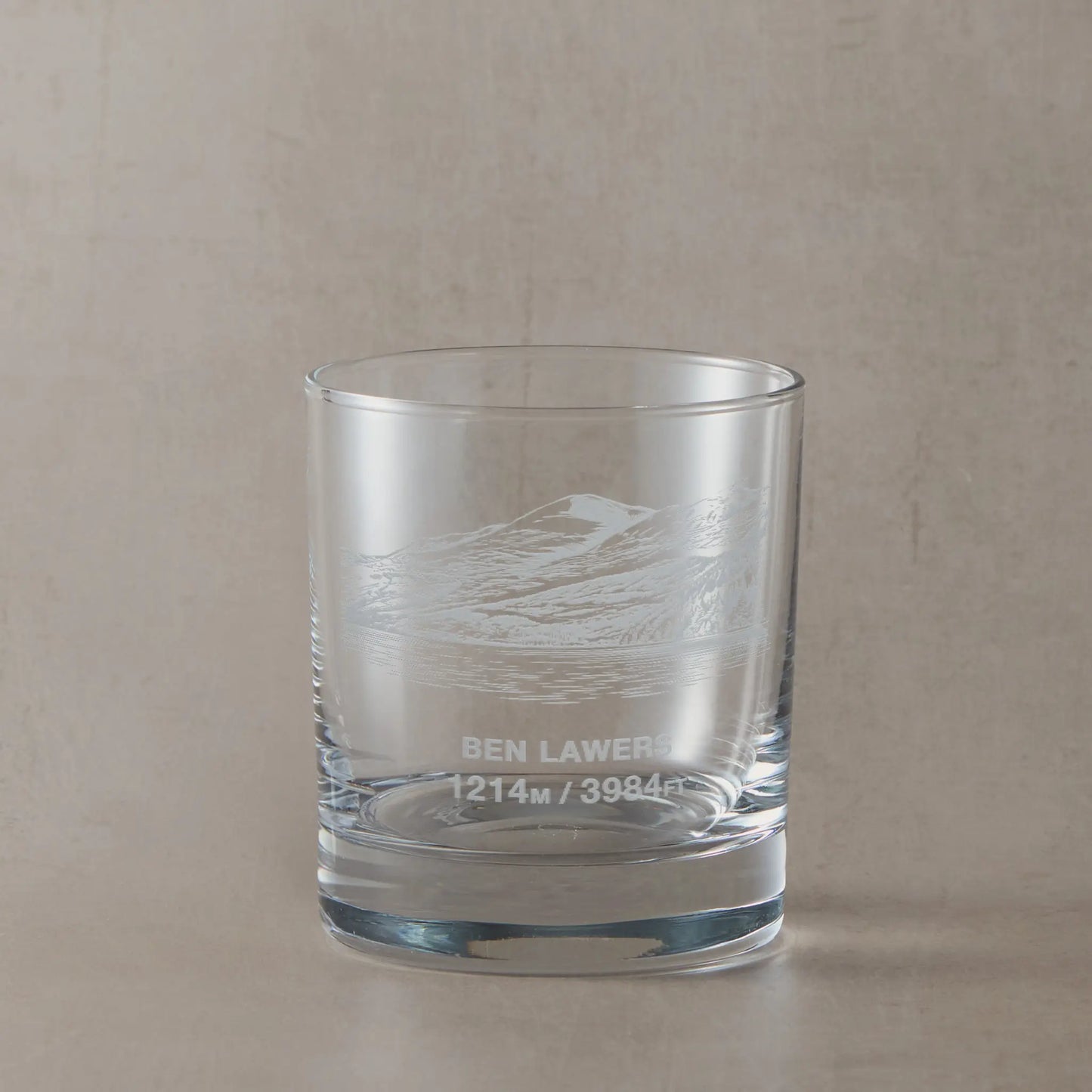 Engraved whisky glass with Ben Lawers mountain