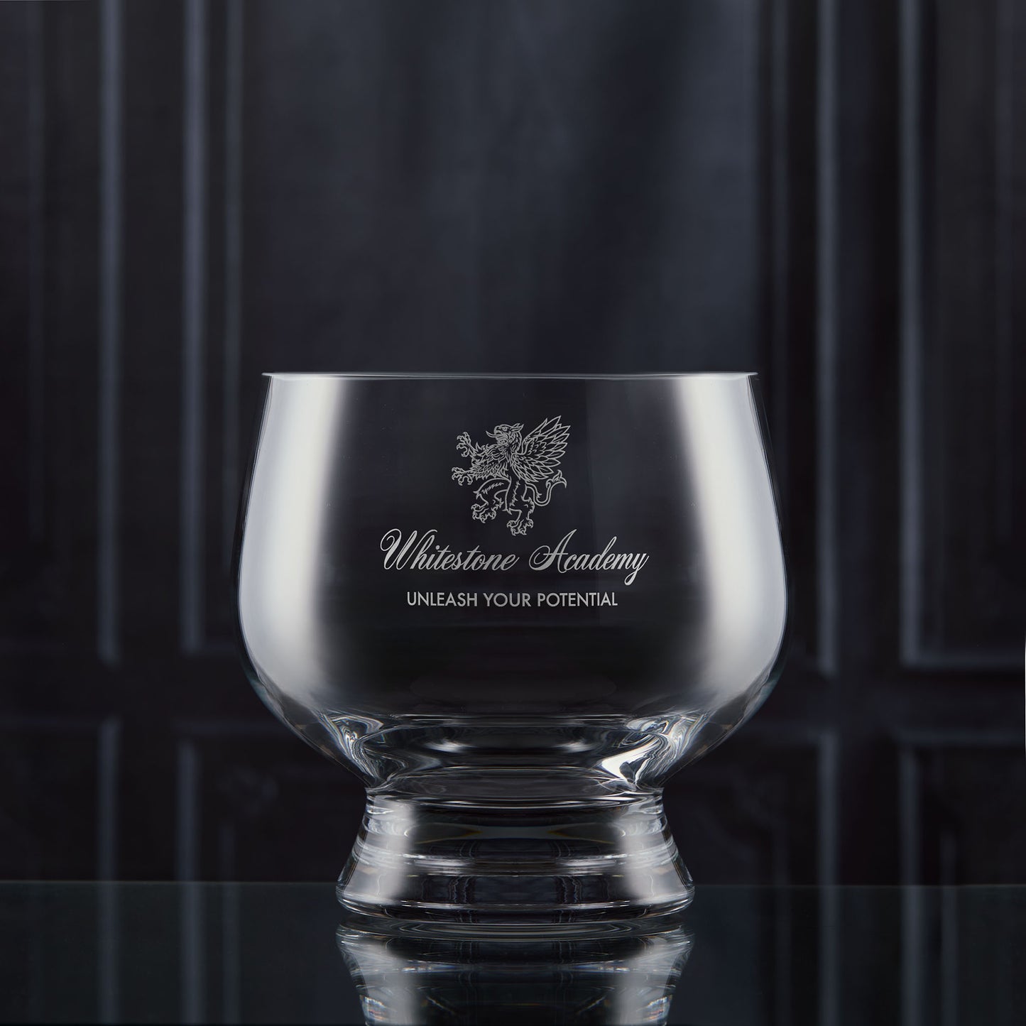 Engraved presentation bowl personalised with corporate logo and business strapline