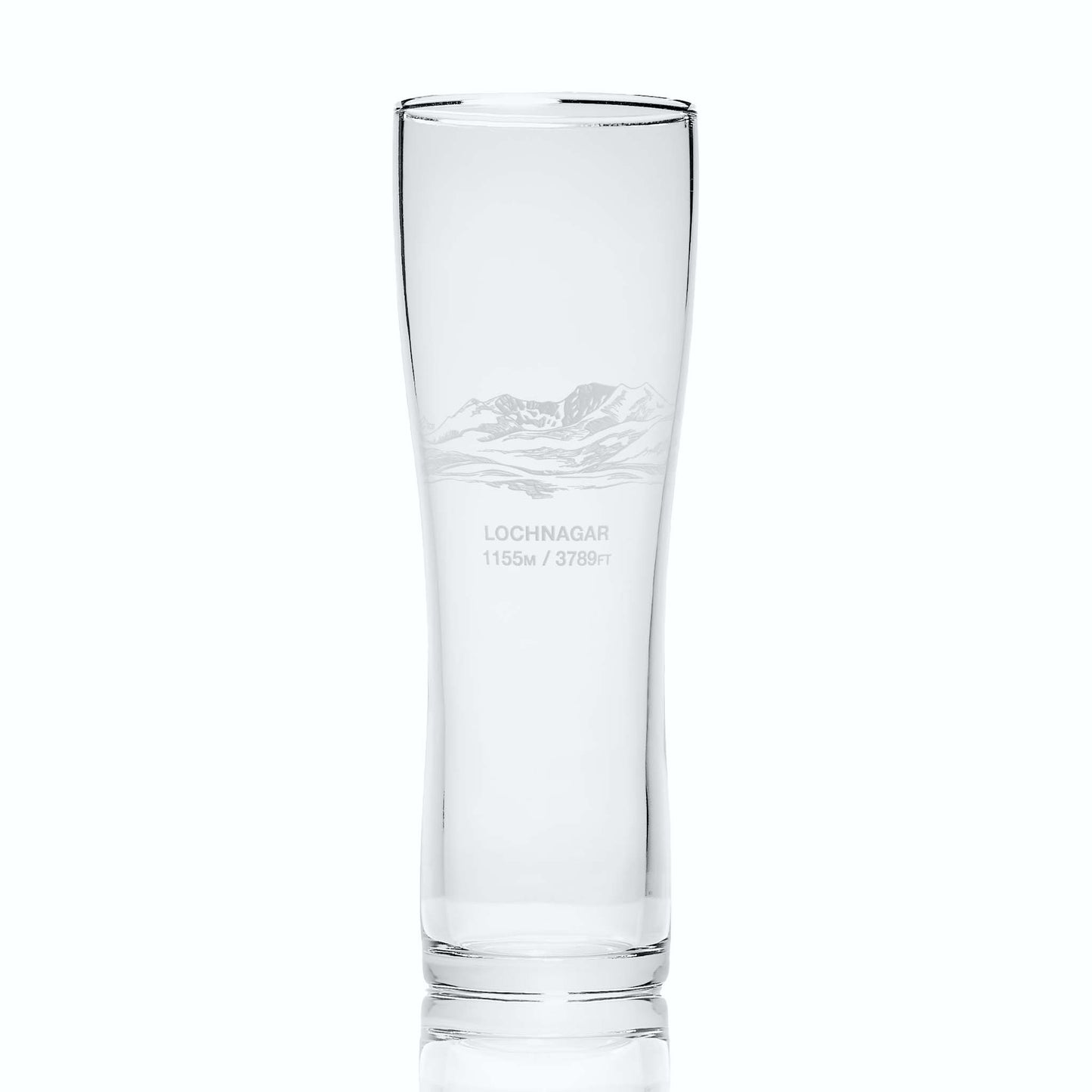 Lochnagar in the Cairgorms engraved on a pint glass