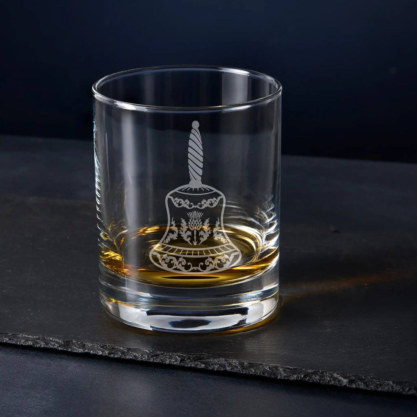 Senior Deacon whisky glass with Scottish Constitution jewel engraving