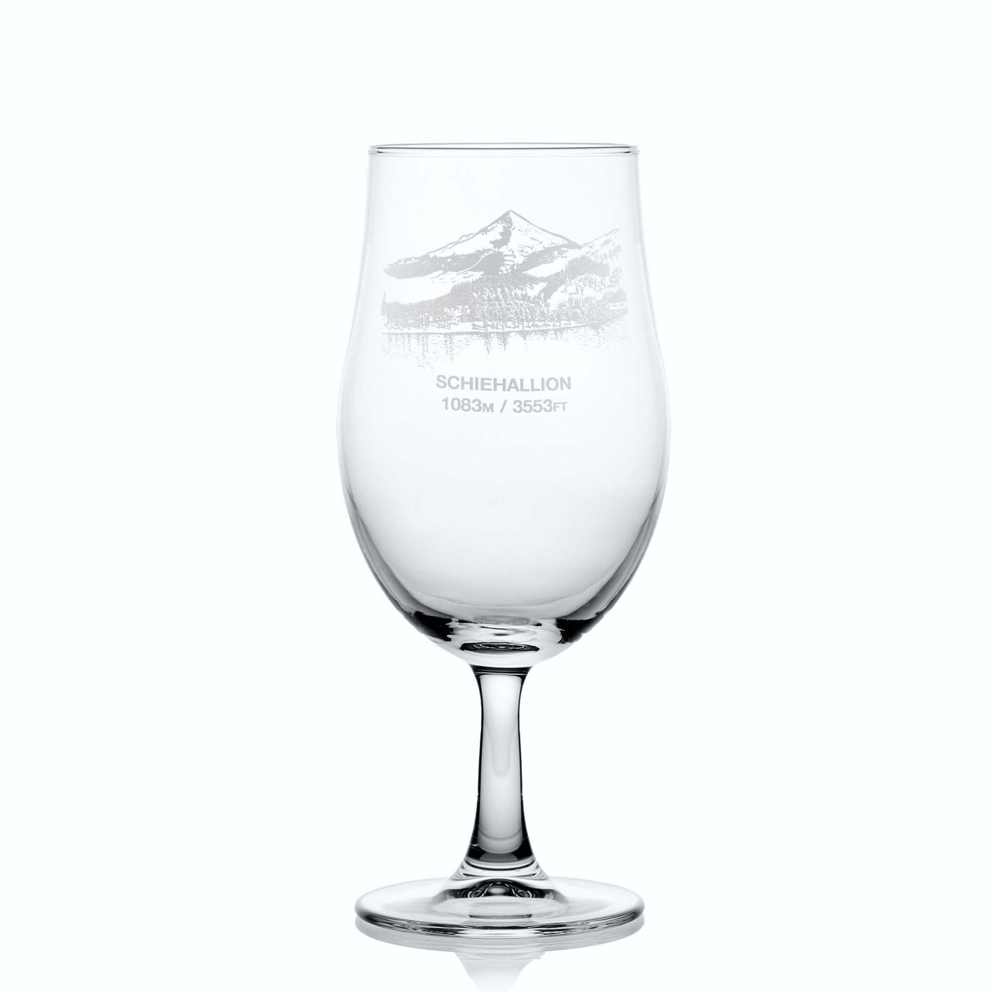 Scottish Mountain, Schiehallion engraved on a 380ml stemmed beer glass