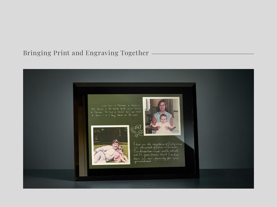 Family Photographs & Handwriting Engraved on Glass