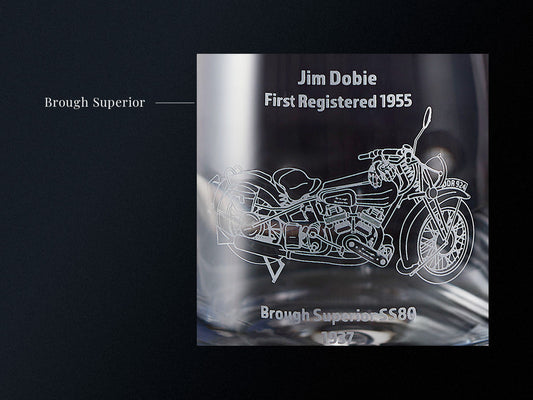 Brough Superior SS80: Engraved Decanter and Glass