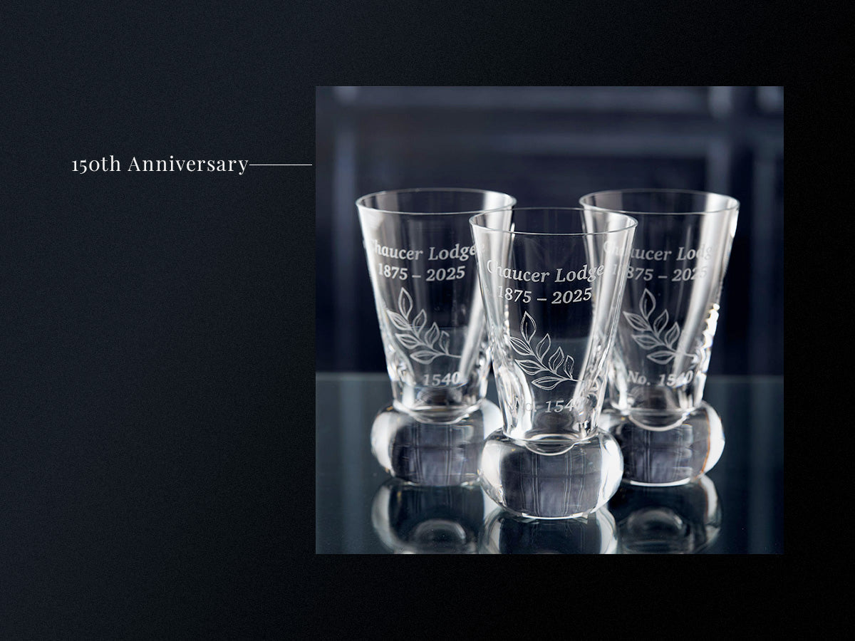 Chaucer Lodge 150th Anniversary: Engraved Firing Glasses