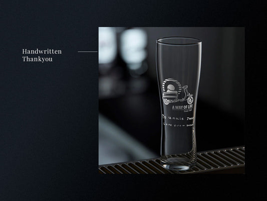 Handwritten Engraving: A Personalised Pint Glass