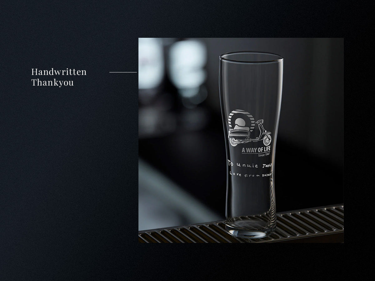 Handwritten Engraving: A Personalised Pint Glass