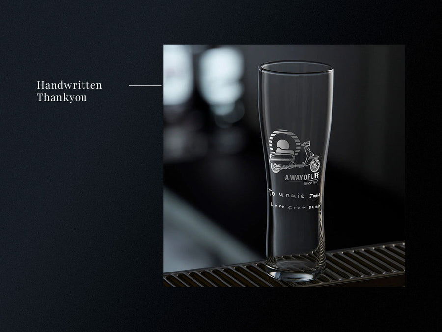 Handwritten Engraving: A Personalised Pint Glass