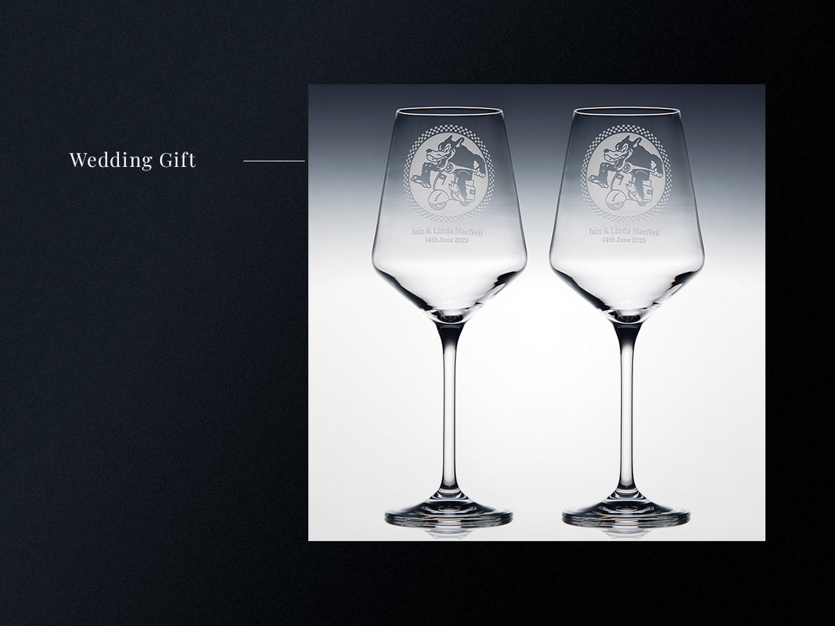 Crafting Personal Glassware for a Scooterist Wedding