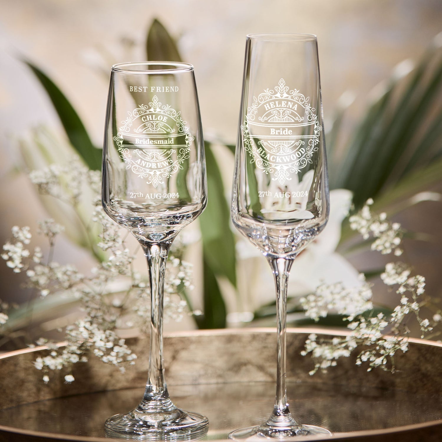 Engraved Champagne Flutes & Prosecco Glasses