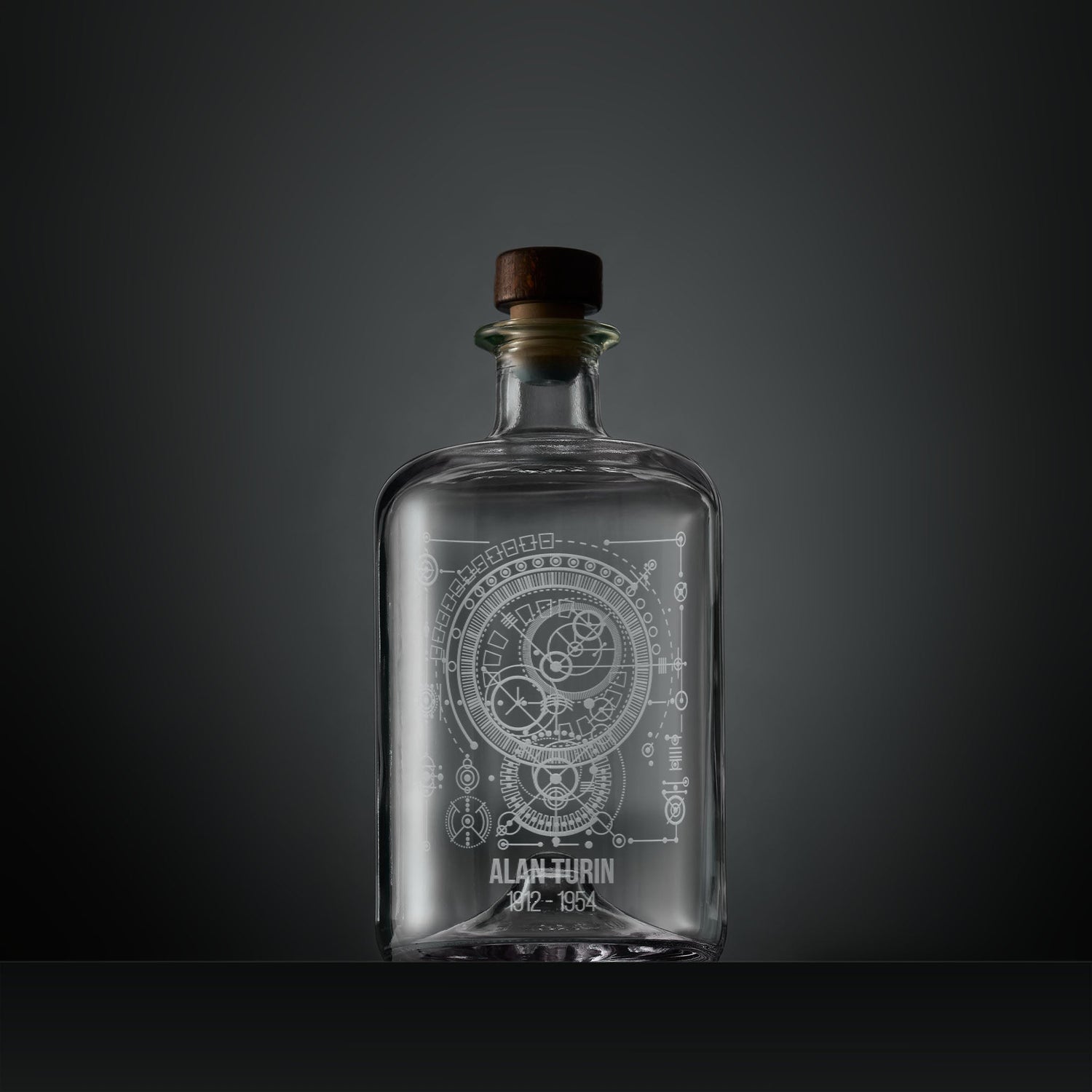 Engraved Apothecary Decanters & Glass Bottles