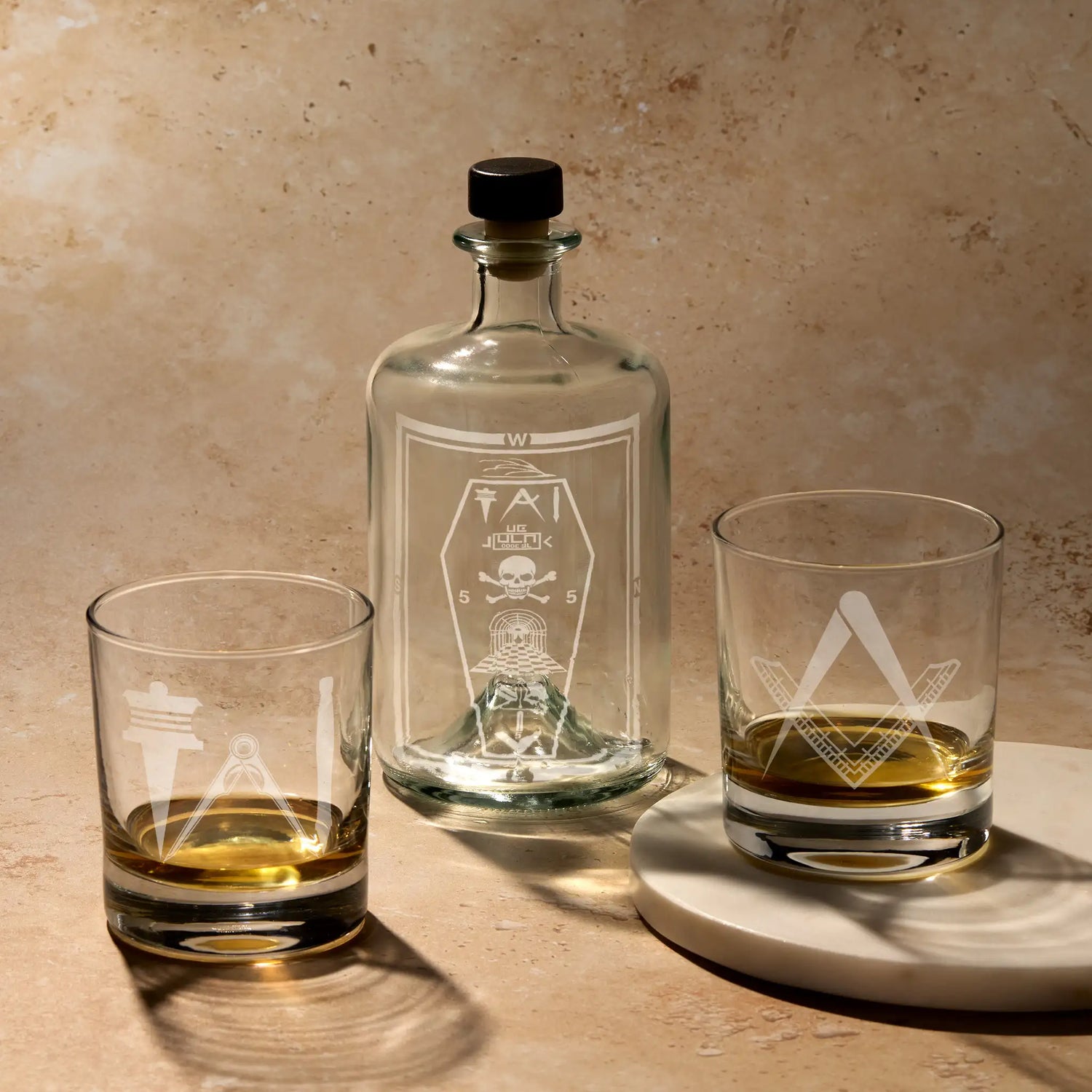 Engraved Masonic Degree Glassware