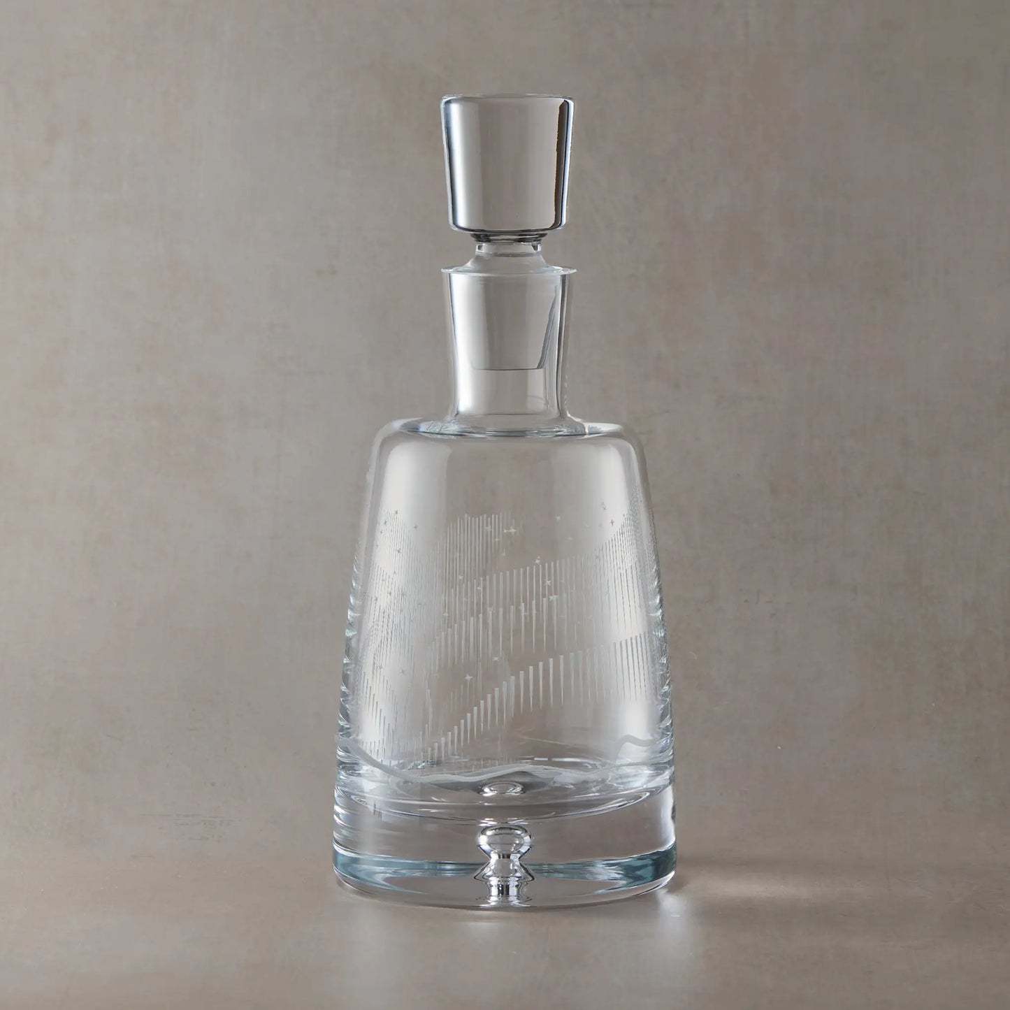 Handmade decanter with engraved wraparound Aurora Borealis design