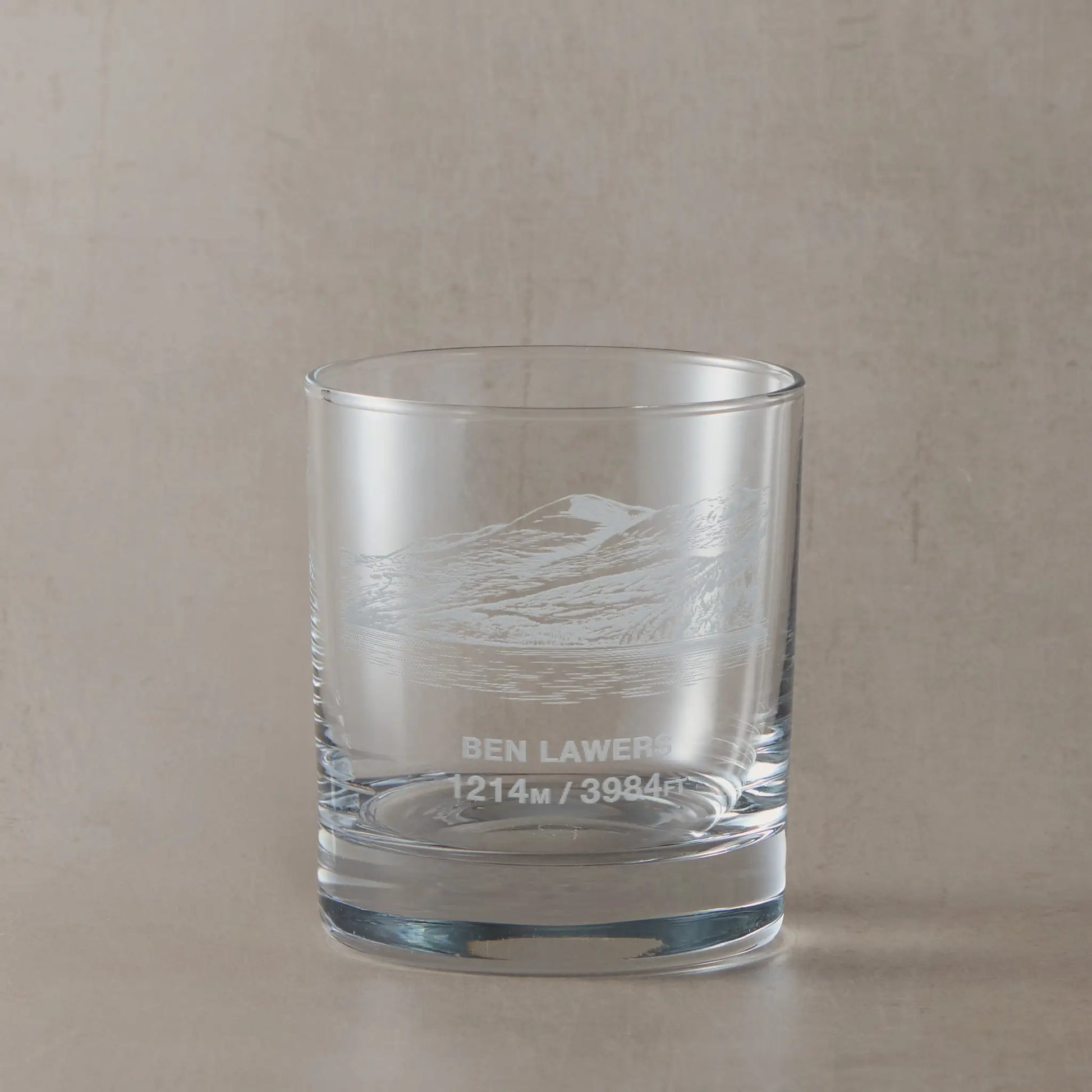 Engraved whisky glass with Ben Lawers mountain