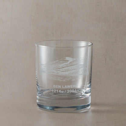 Engraved whisky glass with Ben Lawers mountain