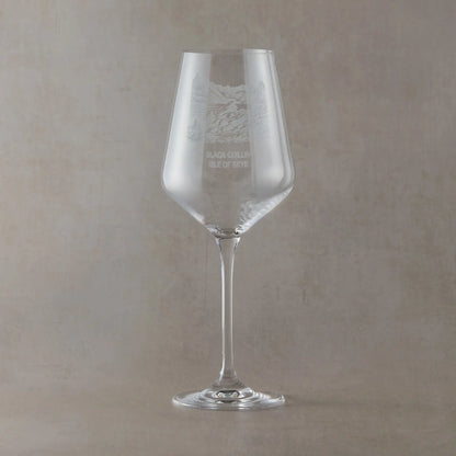Isle of Skye Wine glass engraved with a view of the Black Cuillin