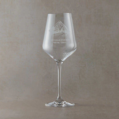 Buachaille Wine glass engraved with a view of Stob Dearg from Glencoe