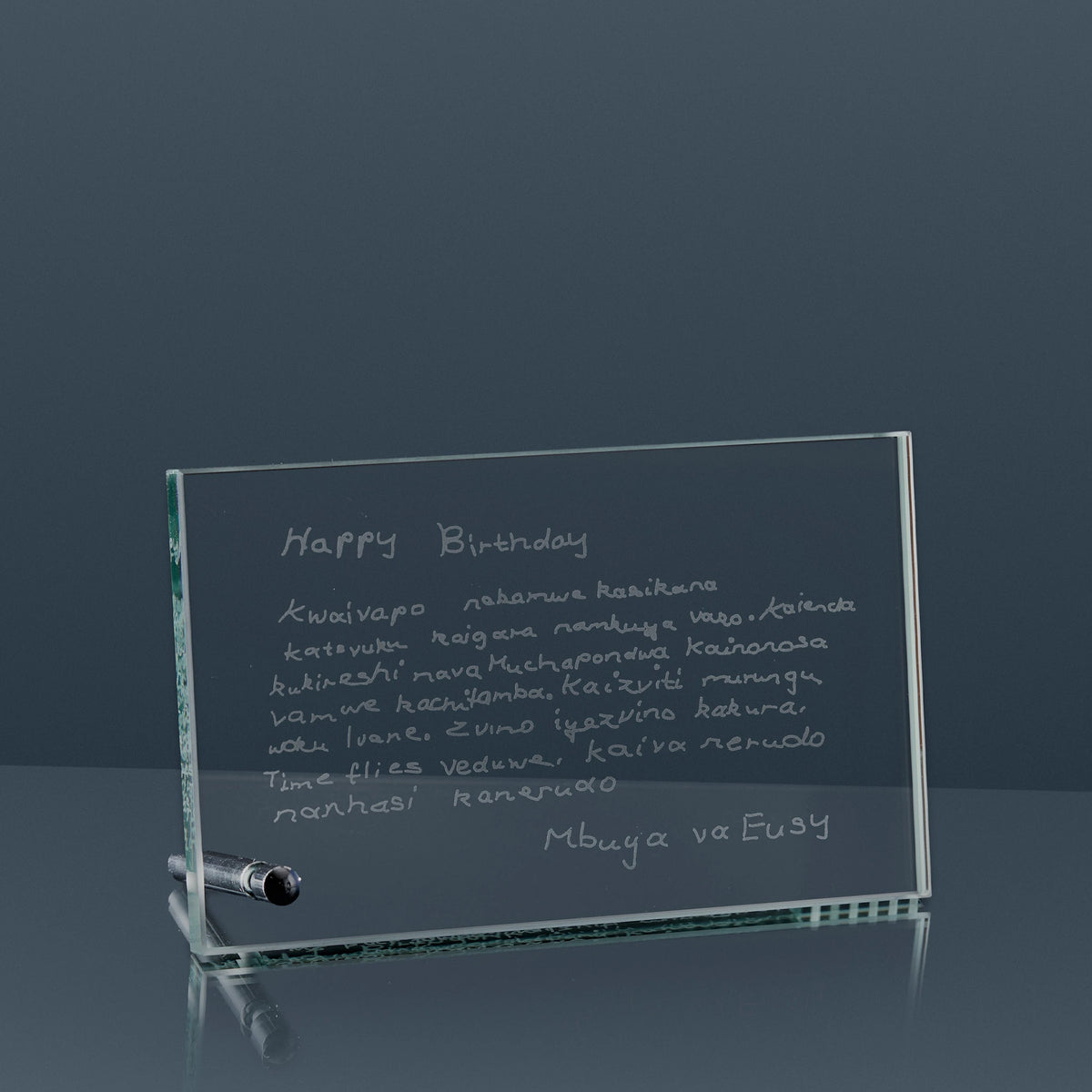 Message Plaque Engraved Handwritten Message Display Plaque | Engraved Glass Design