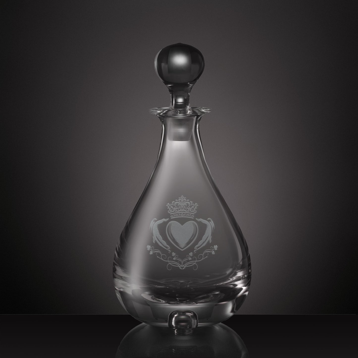 Engraved Claddagh Wine Decanter - The Atelier Edition