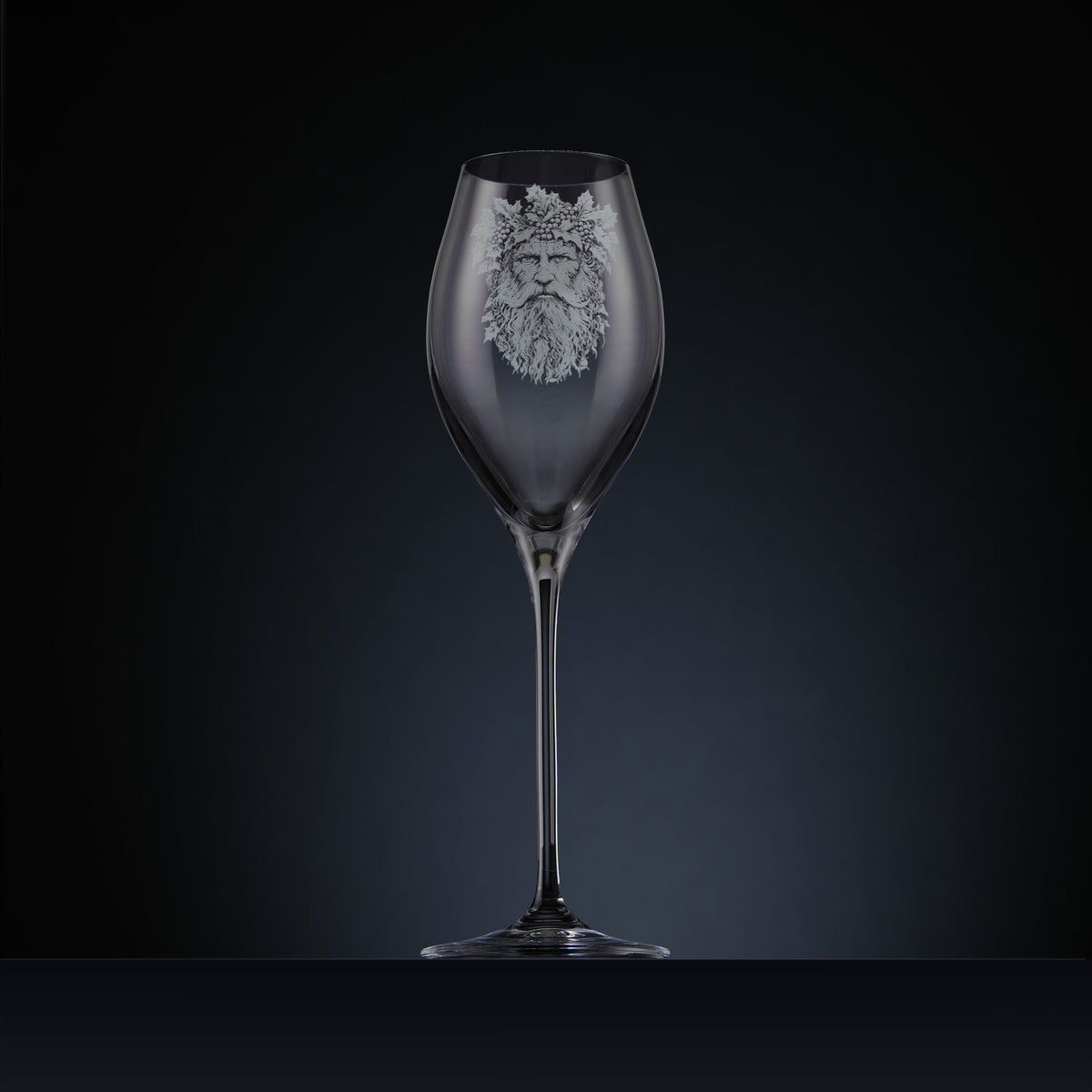 Engraved Oak King & Holly King Prosecco Glasses