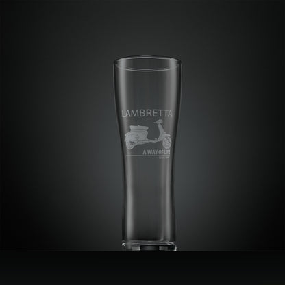 Engraved Lambretta SX200 pint glass with A Way of Life text