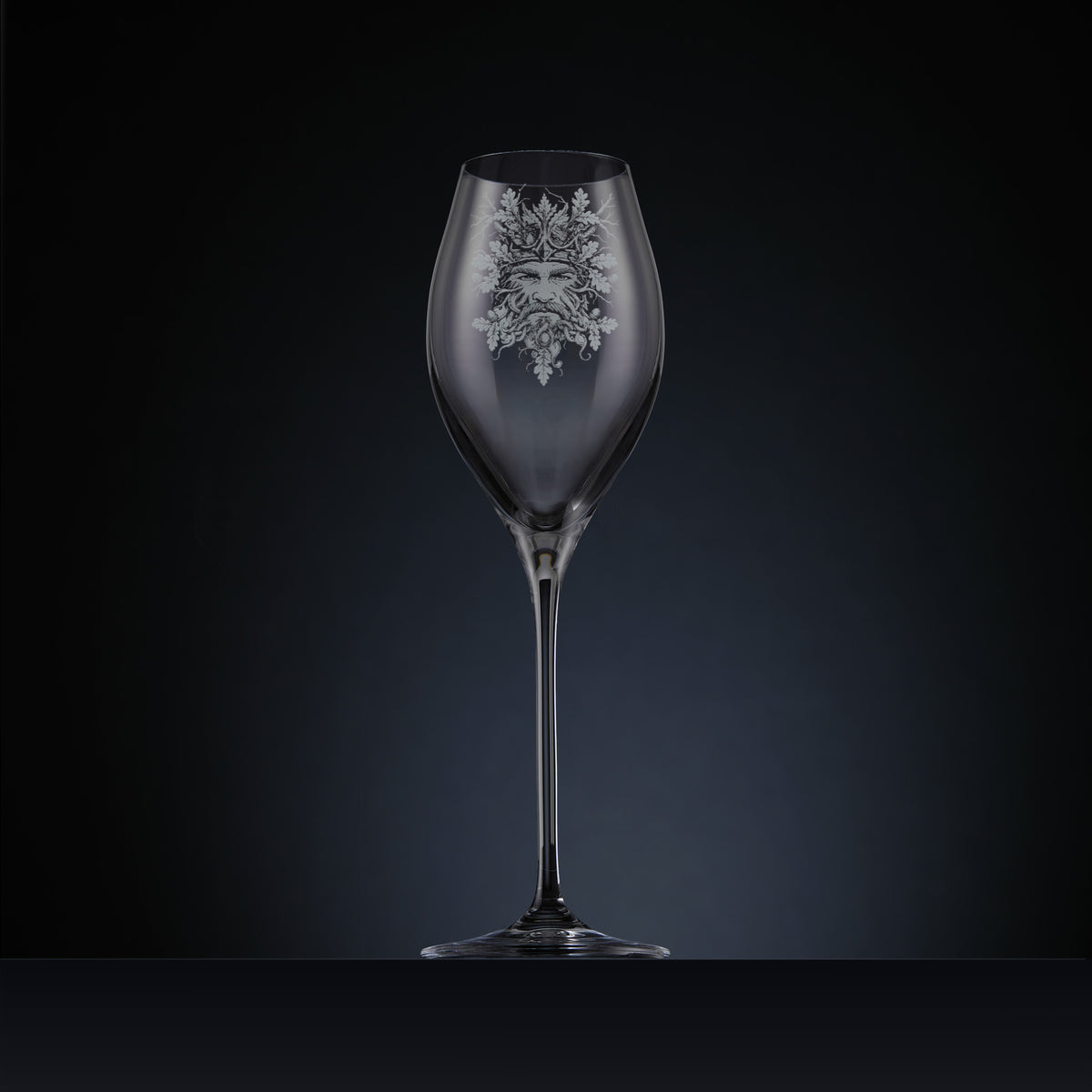 Engraved Oak King & Holly King Prosecco Glasses