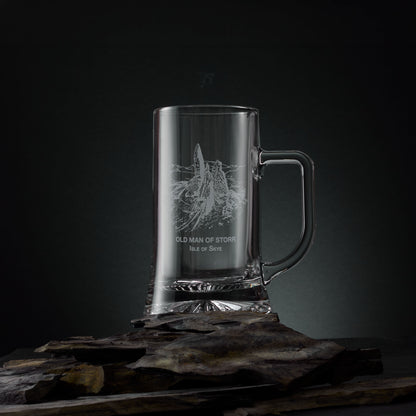 Engraved tankard with Old Man of Storr illustration