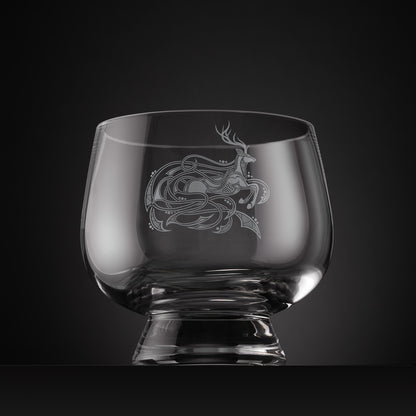 Large engraved presentation bowl with Celtic knot-work stag design
