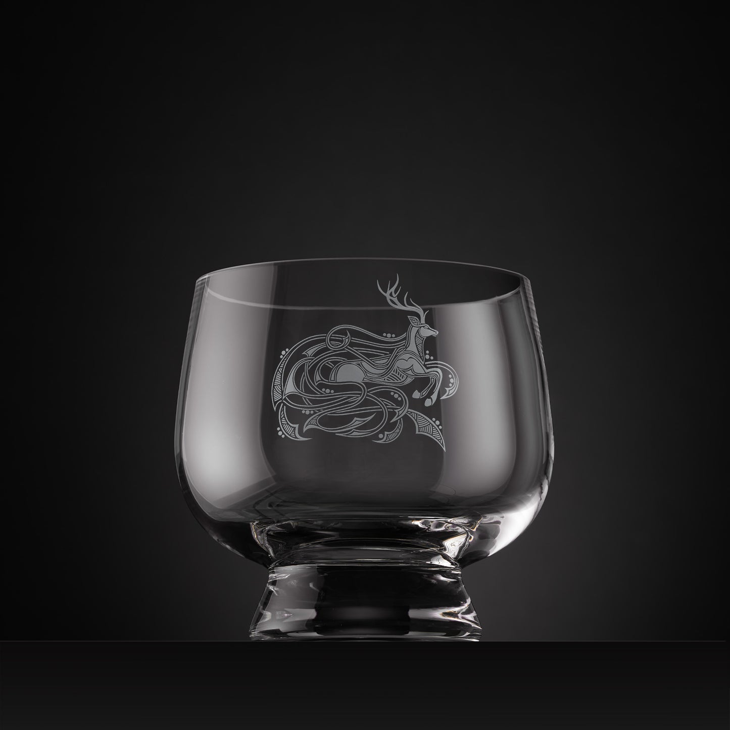 Medium engraved presentation bowl with Celtic knot-work stag design