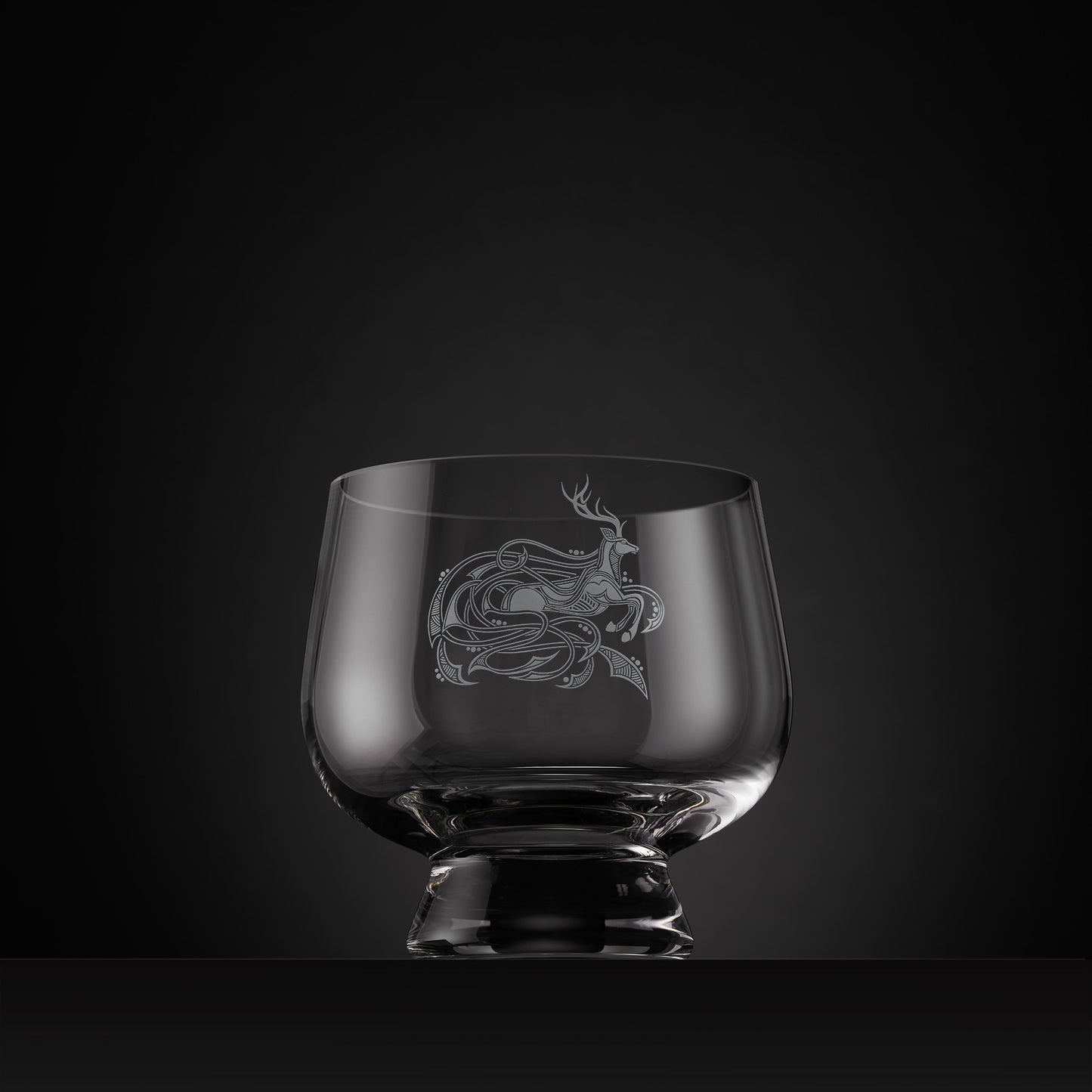 Small engraved presentation bowl with Celtic knot-work stag design