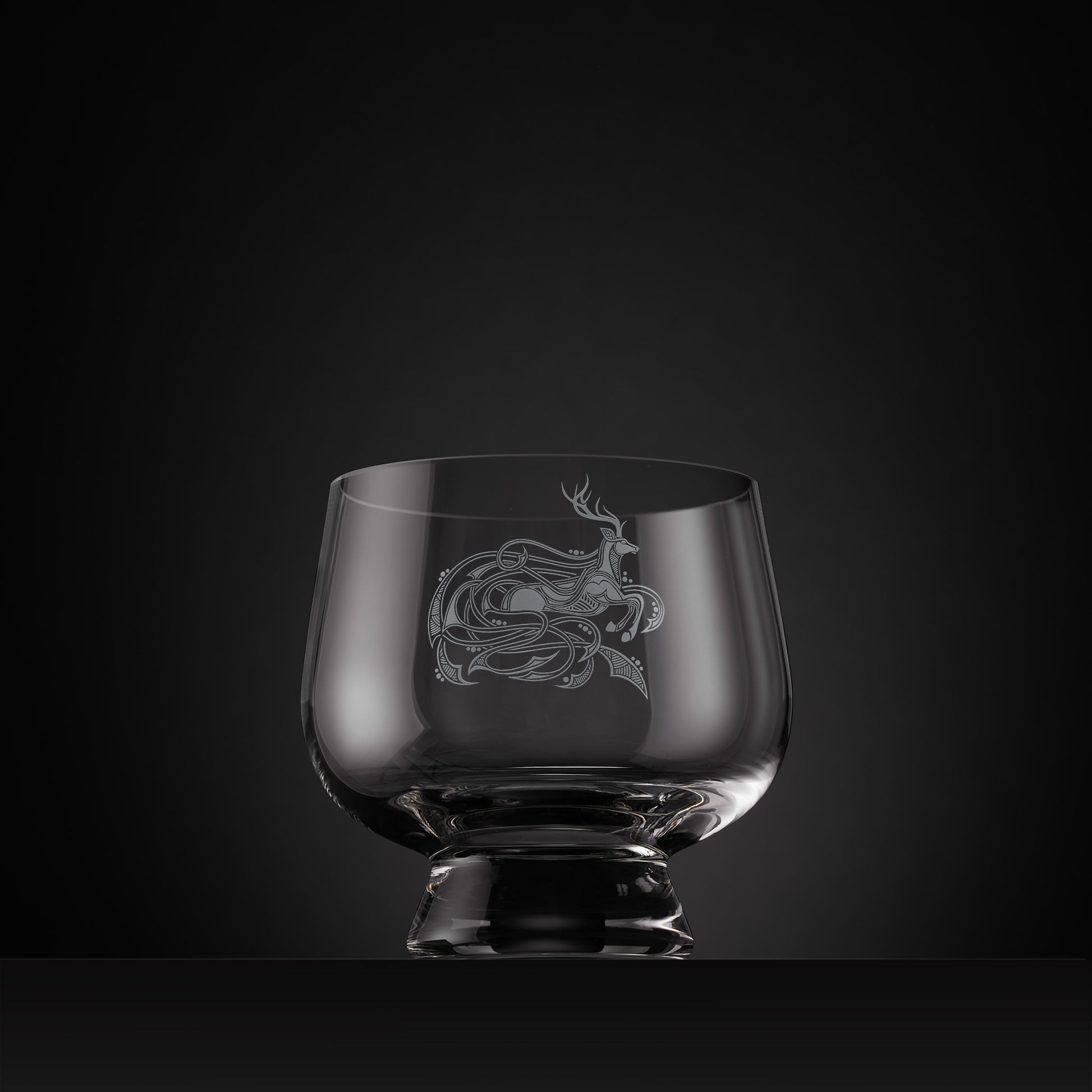 Small engraved presentation bowl with Celtic knot-work stag design