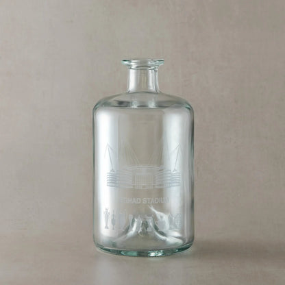 Apothecary style decanter engraved with Etihad Stadium and trophy silhouettes