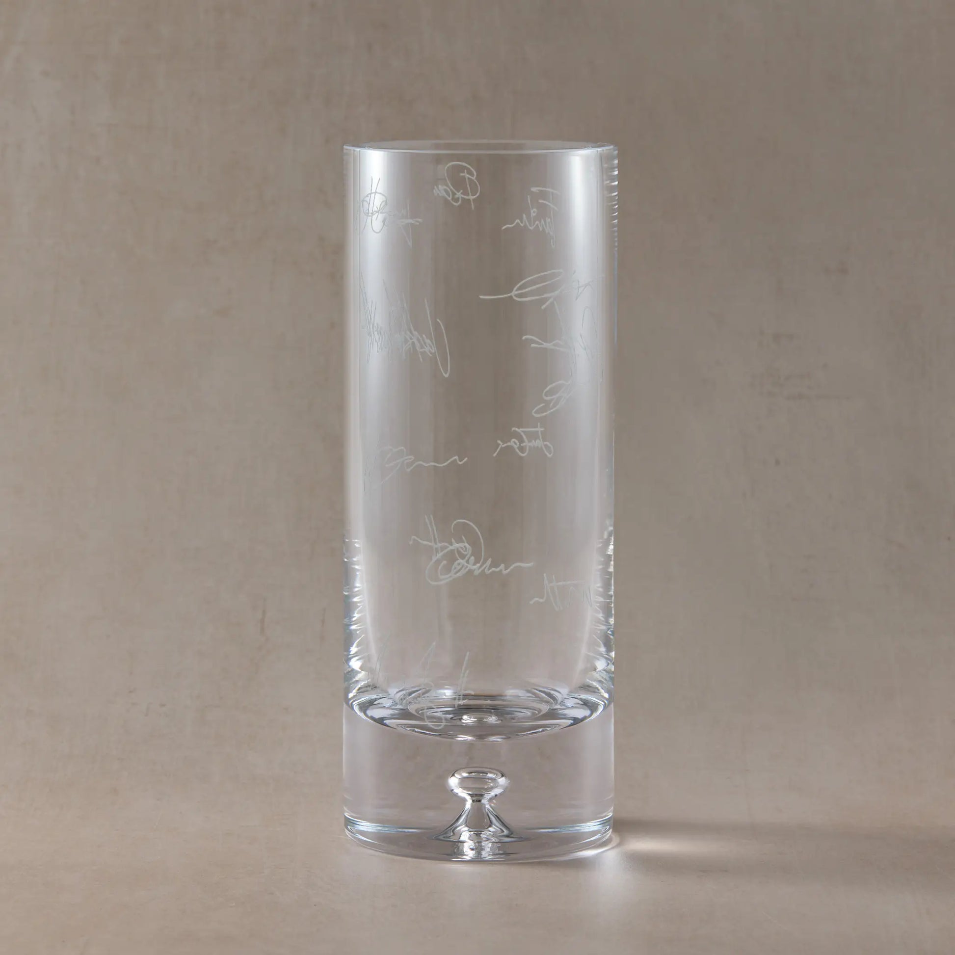 Engraved flower engraved with custom real handwriting and signatures