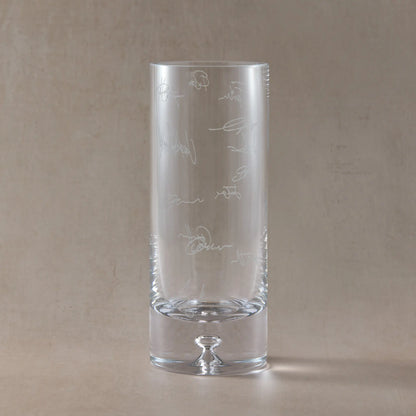 Engraved flower engraved with custom real handwriting and signatures
