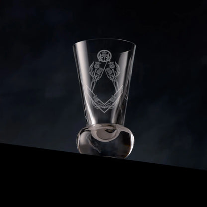 Crystal firing glass engraved with a Scottish Constitution Immediate Past Master collar jewel