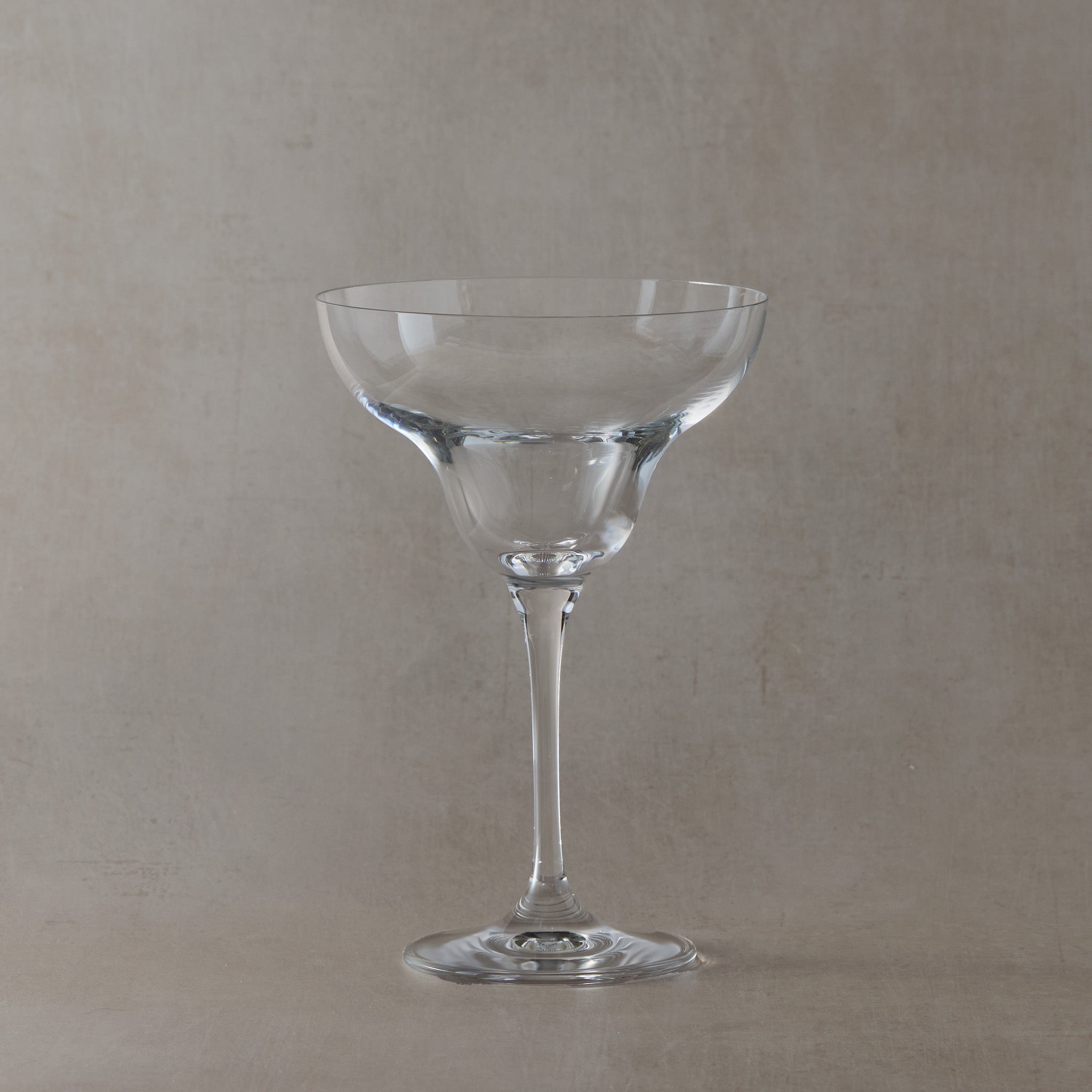 Clear cocktail martini glass suitable for sandblast engraving