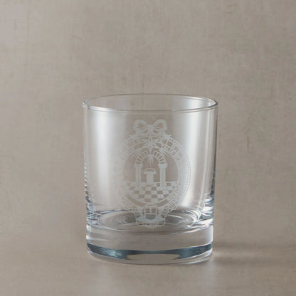 Engraved whisky glass with Masonic Royal Arch jewel (Scottish Constitution)