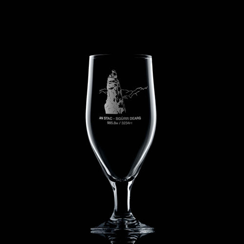 Inaccessible Pinnacle Engraved Stemmed Beer Glass — Scottish Munros Collection