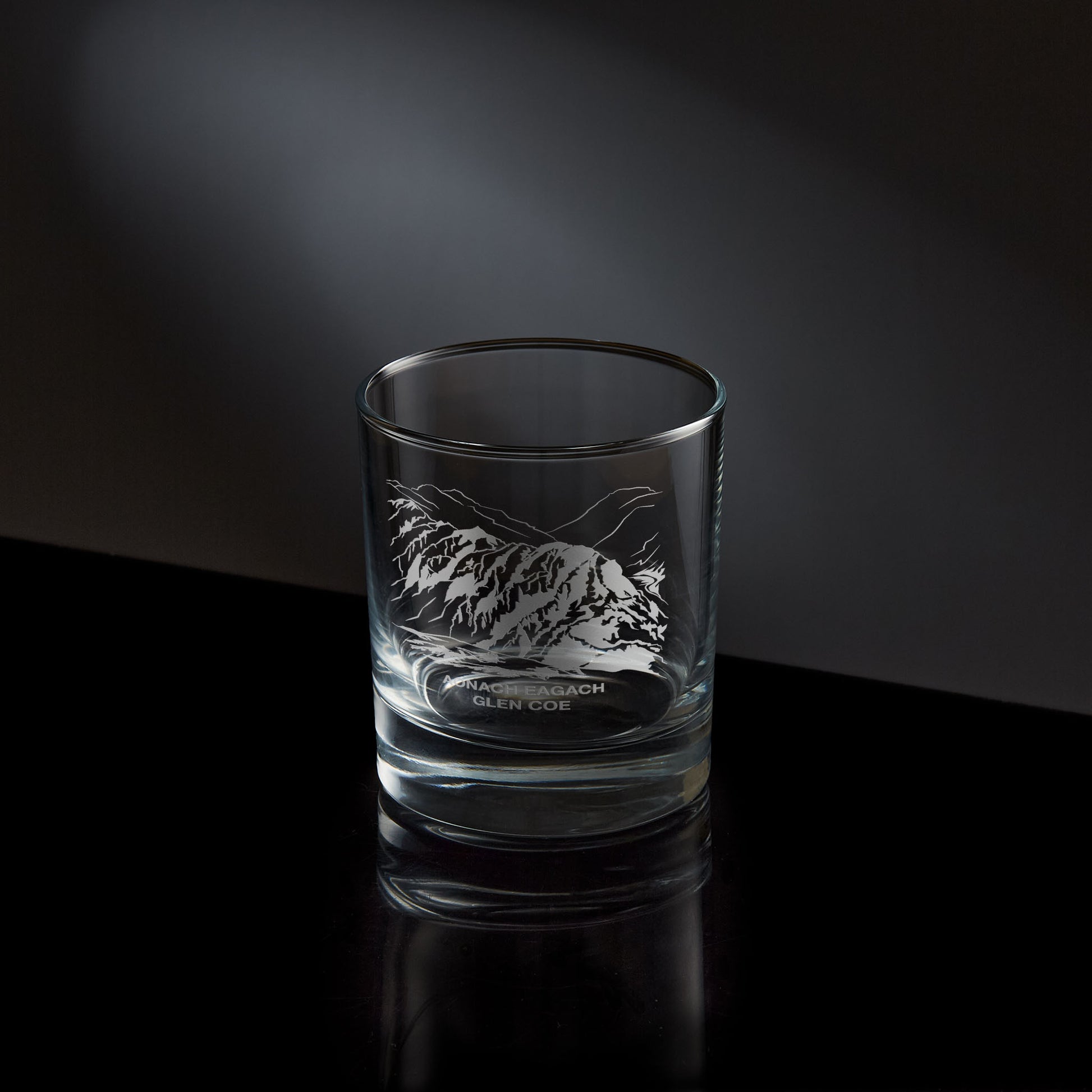 Glen Coe Aonach Eagach Ridge engraved Whisky Glass