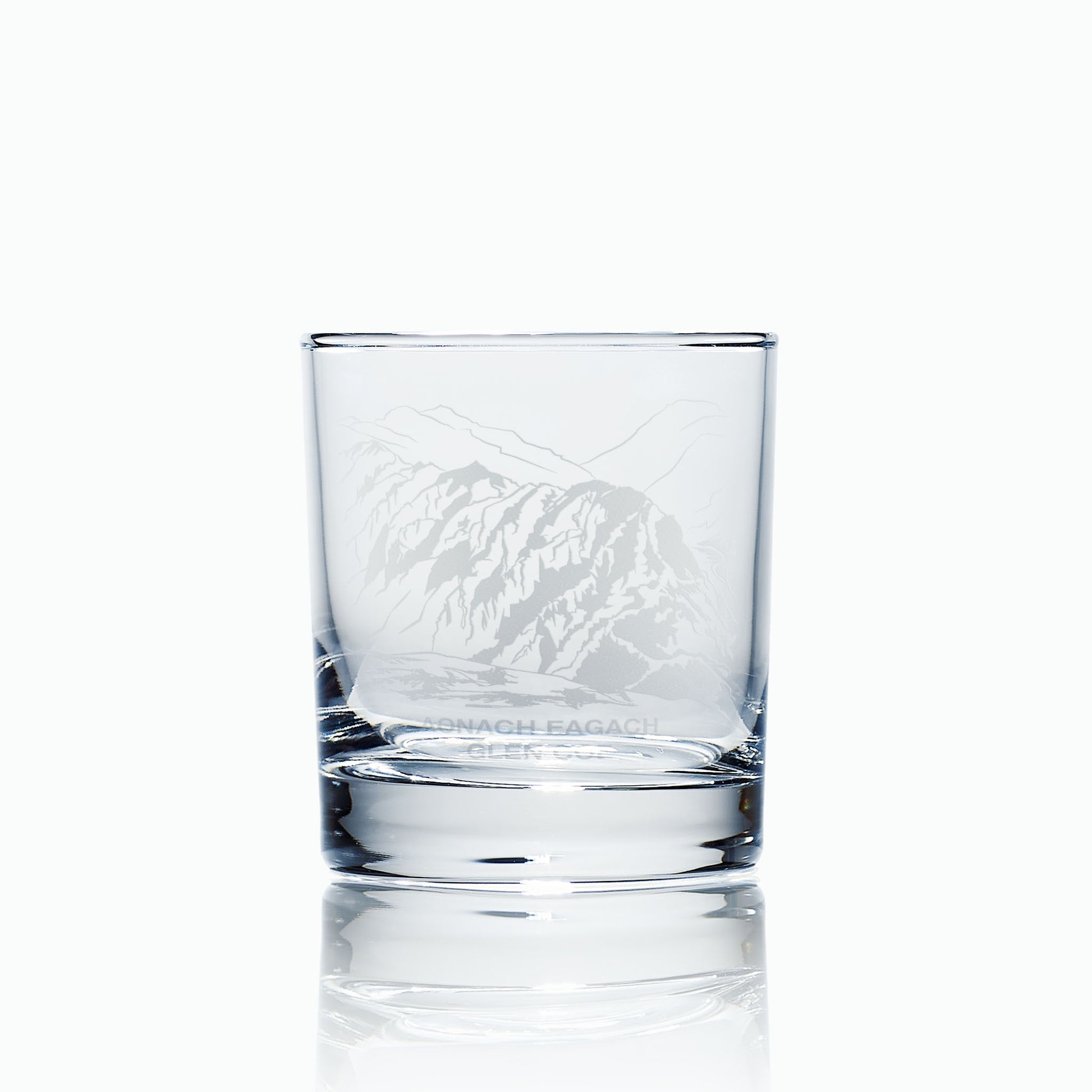 Glen Coe Aonach Eagach Ridge engraved Whisky Glass