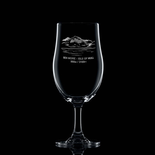Ben More (Isle of Mull) Engraved Stemmed Beer Glass — Scottish Munros Collection