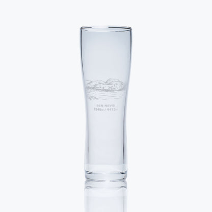 pint glass engraved with mountain Ben nevis