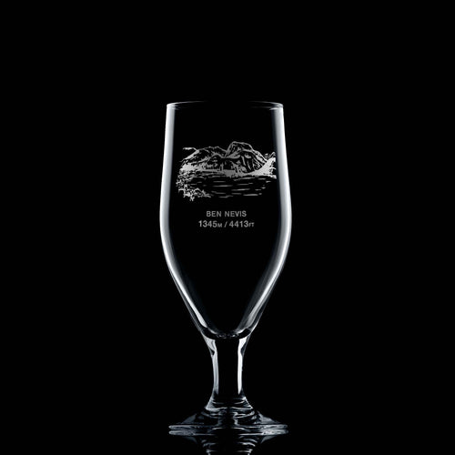 Ben Nevis Engraved Stemmed Beer Glass — Scottish Munros Collection