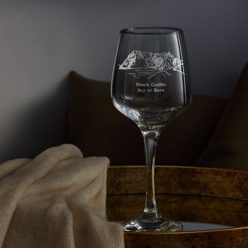 Personalised Black Cuillin Wine Glass