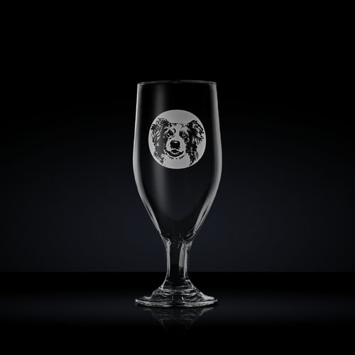 Personalised Border Collie Beer Glass