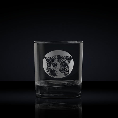 Personalised Border Collie Whisky Glass