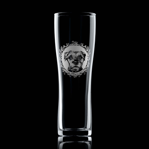Border Terrier Engraved Pint Glass