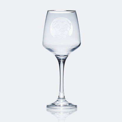 pet dog stemmed wine glass engraved with a border terrier portrait