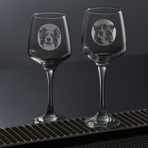 Personalised Border Collie Wine Glass