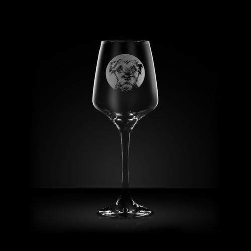 Personalised Border Terrier Wine Glass