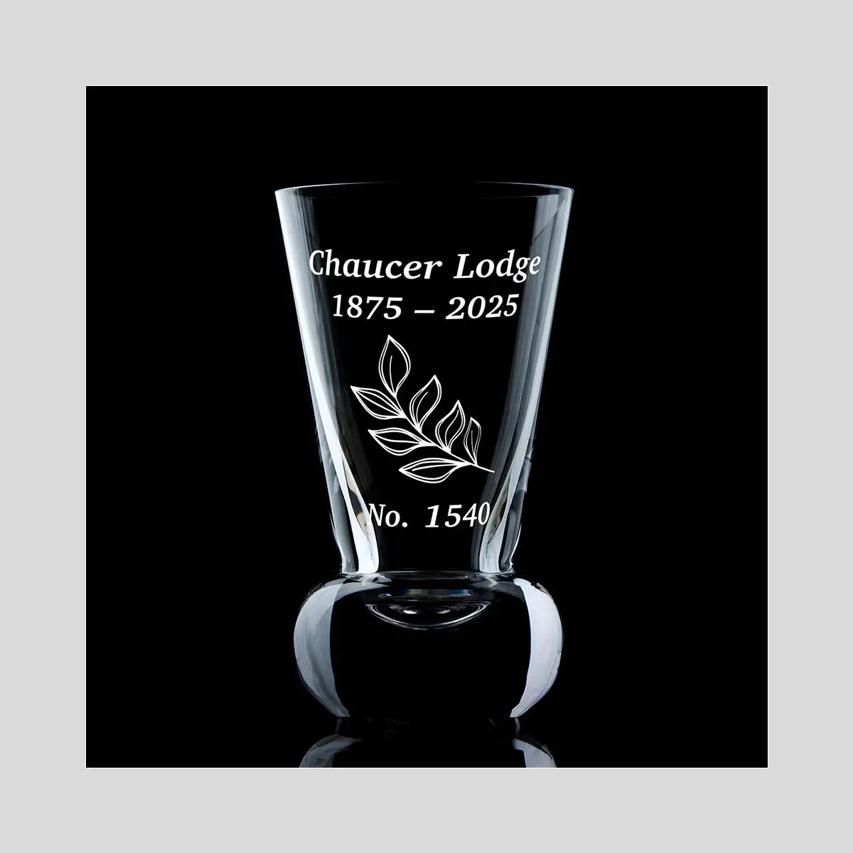 Digital layout mock-up for Masonic Lodge Anniversary engraving — vector design prepared in our Fife studio.